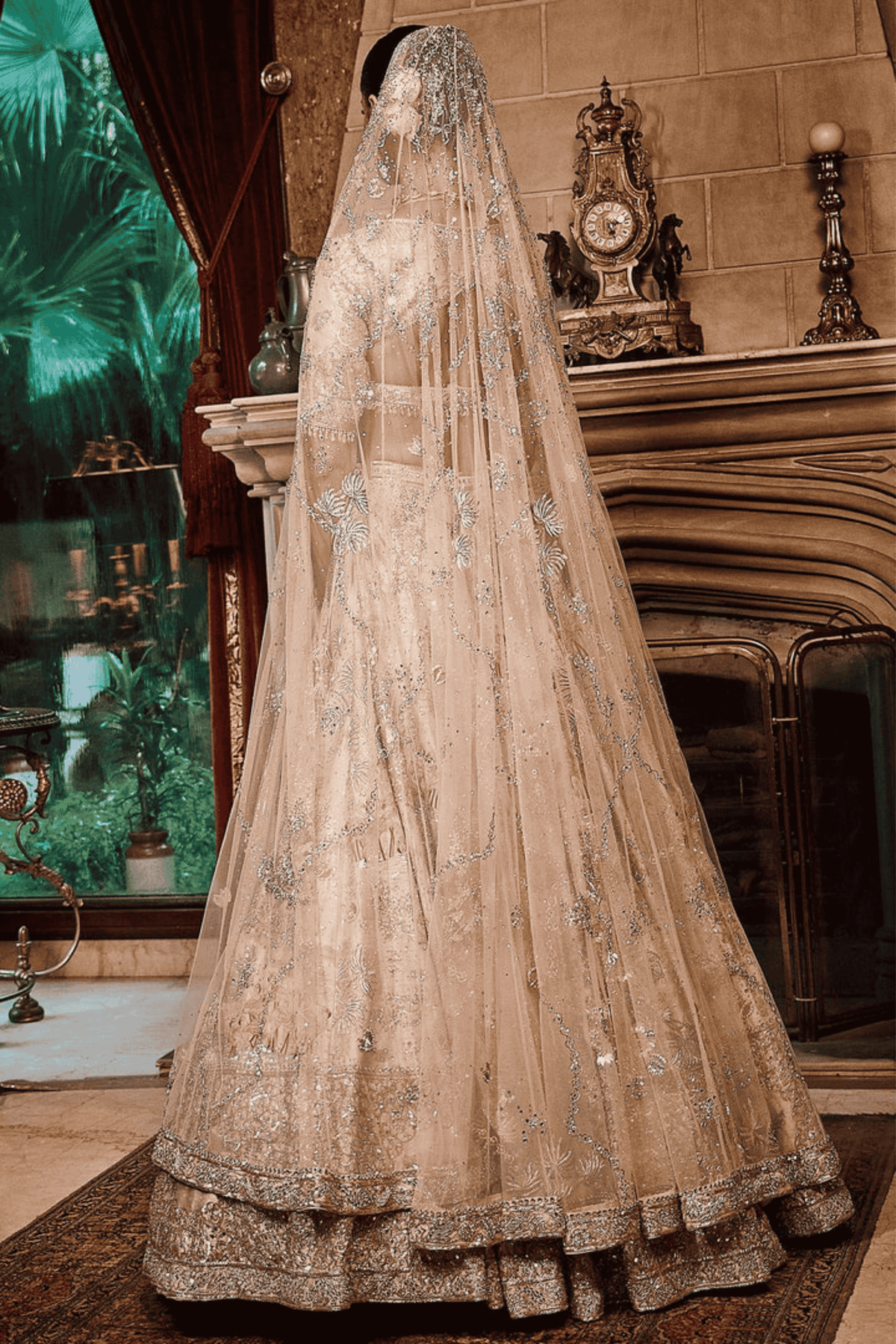 Ekru Flamingo Lehenga Set