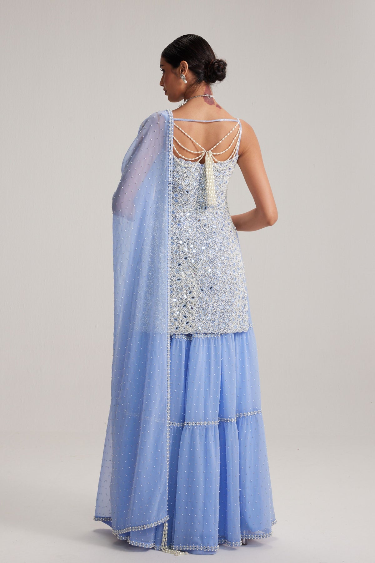 Dew Blue Sharara Set