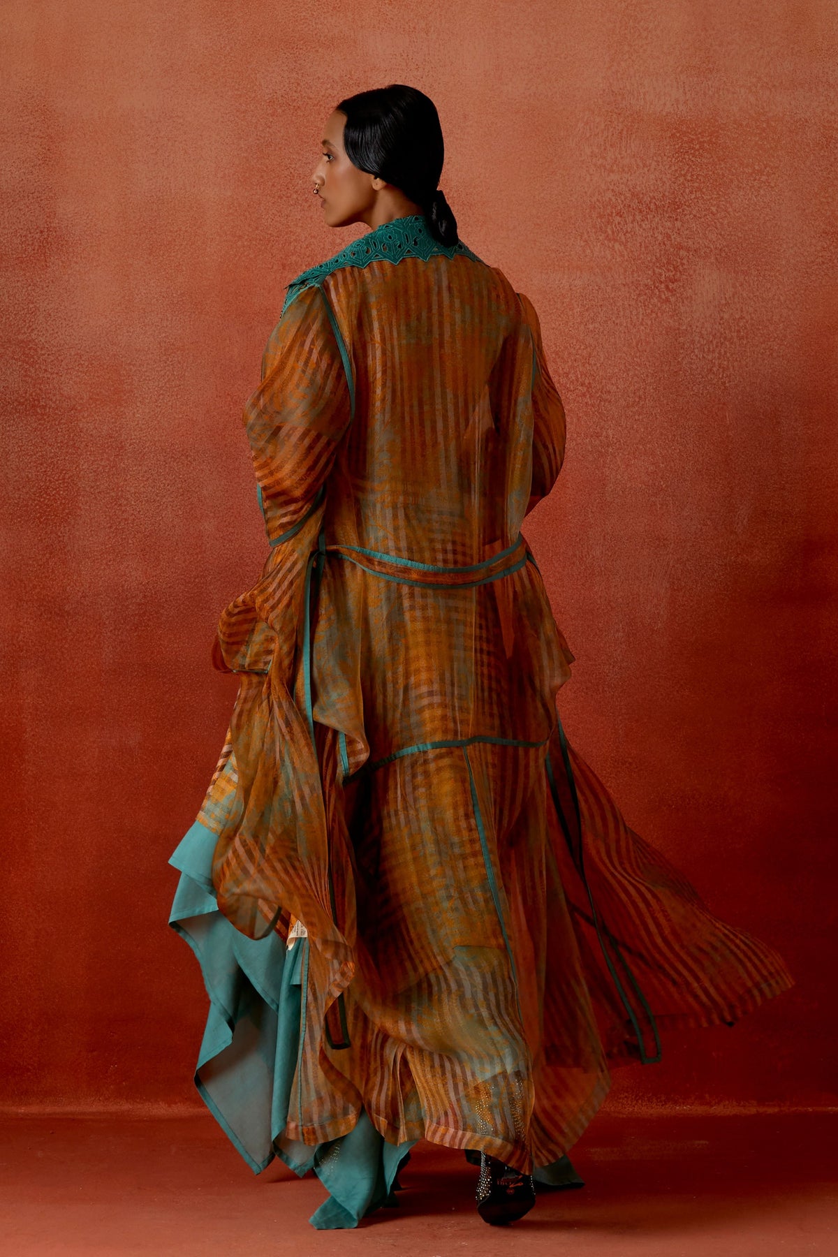 Printed Organza Skirt Set