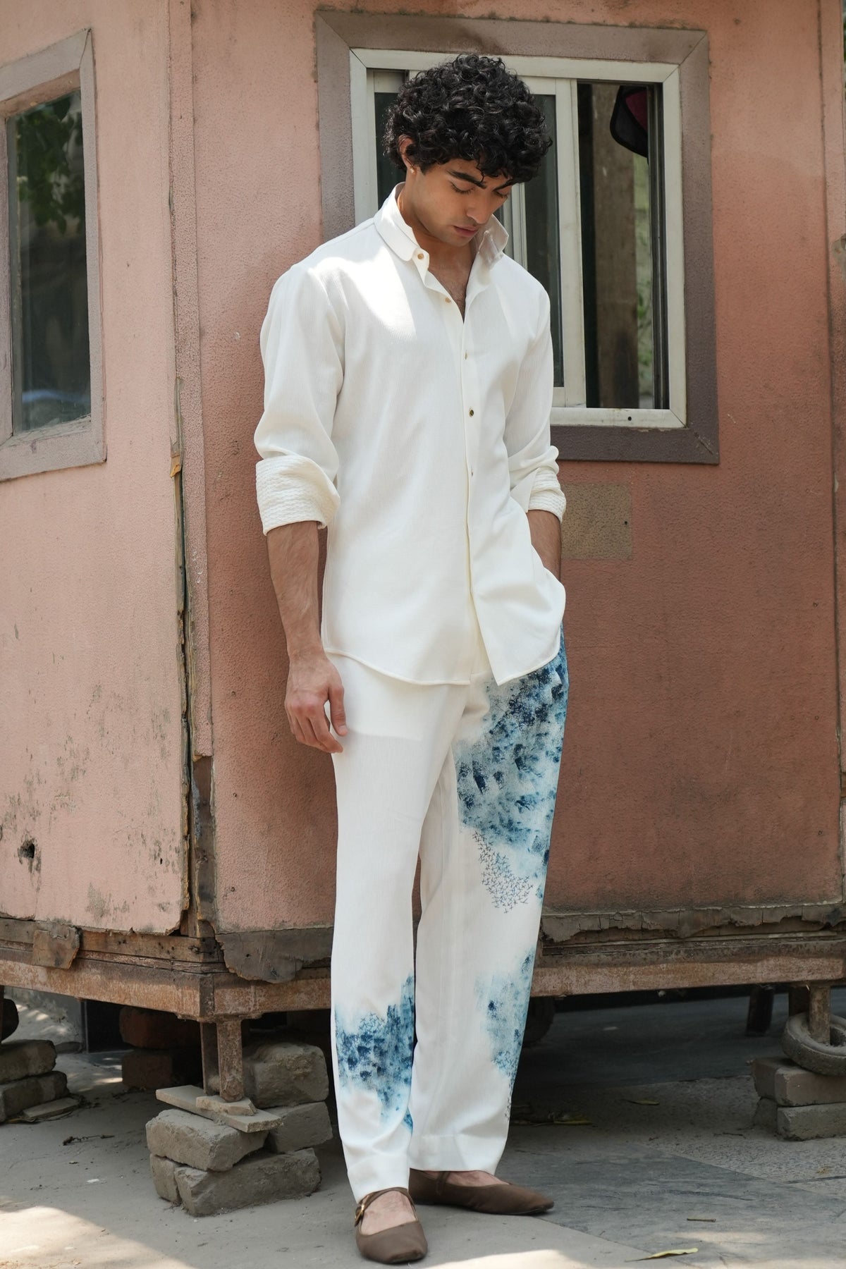 Blue Ink Overshirt Set