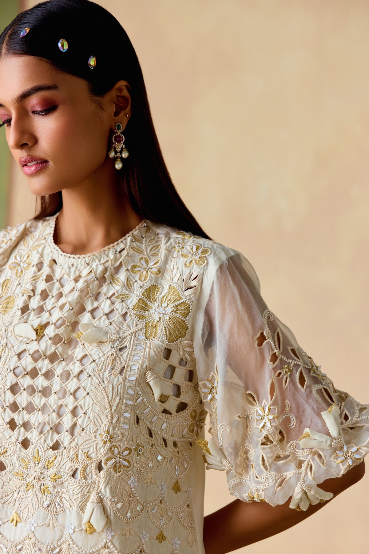 Ivory Cutwork Kurta Set