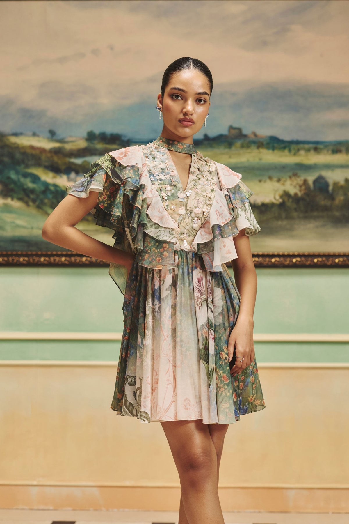 Vienna Marigold Hollow Dress