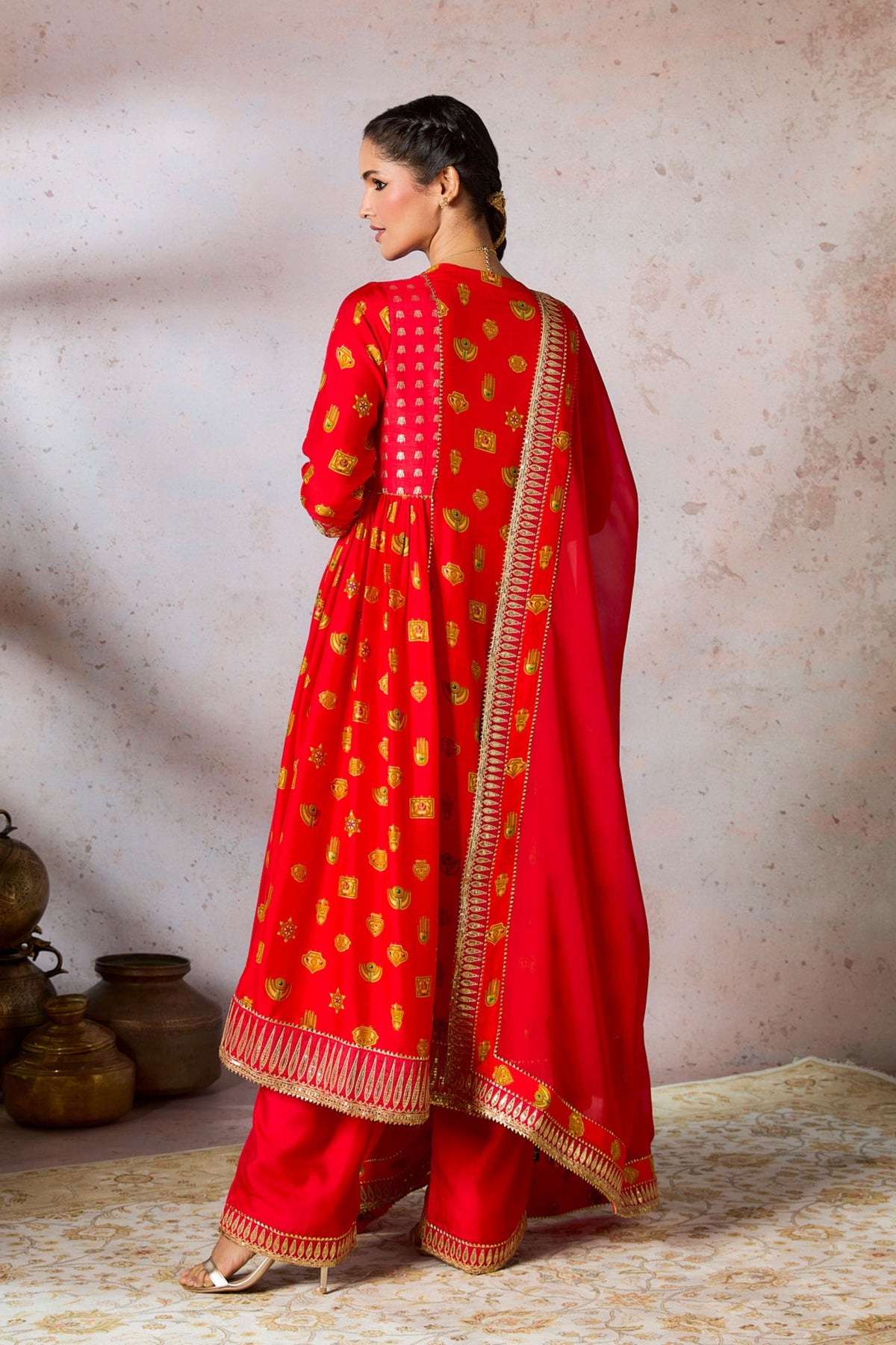 Red Trinkets Kurta Set