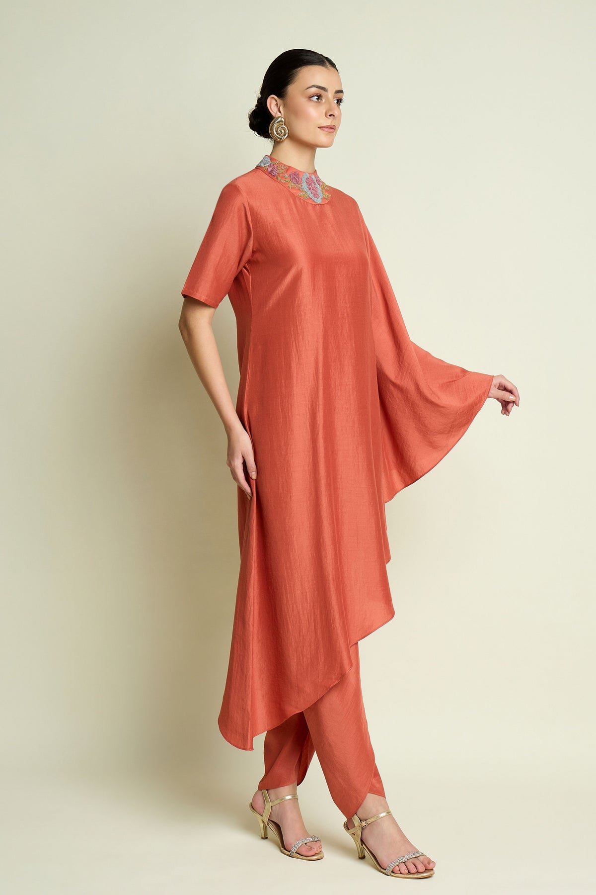 Floral Draped Tunic Set