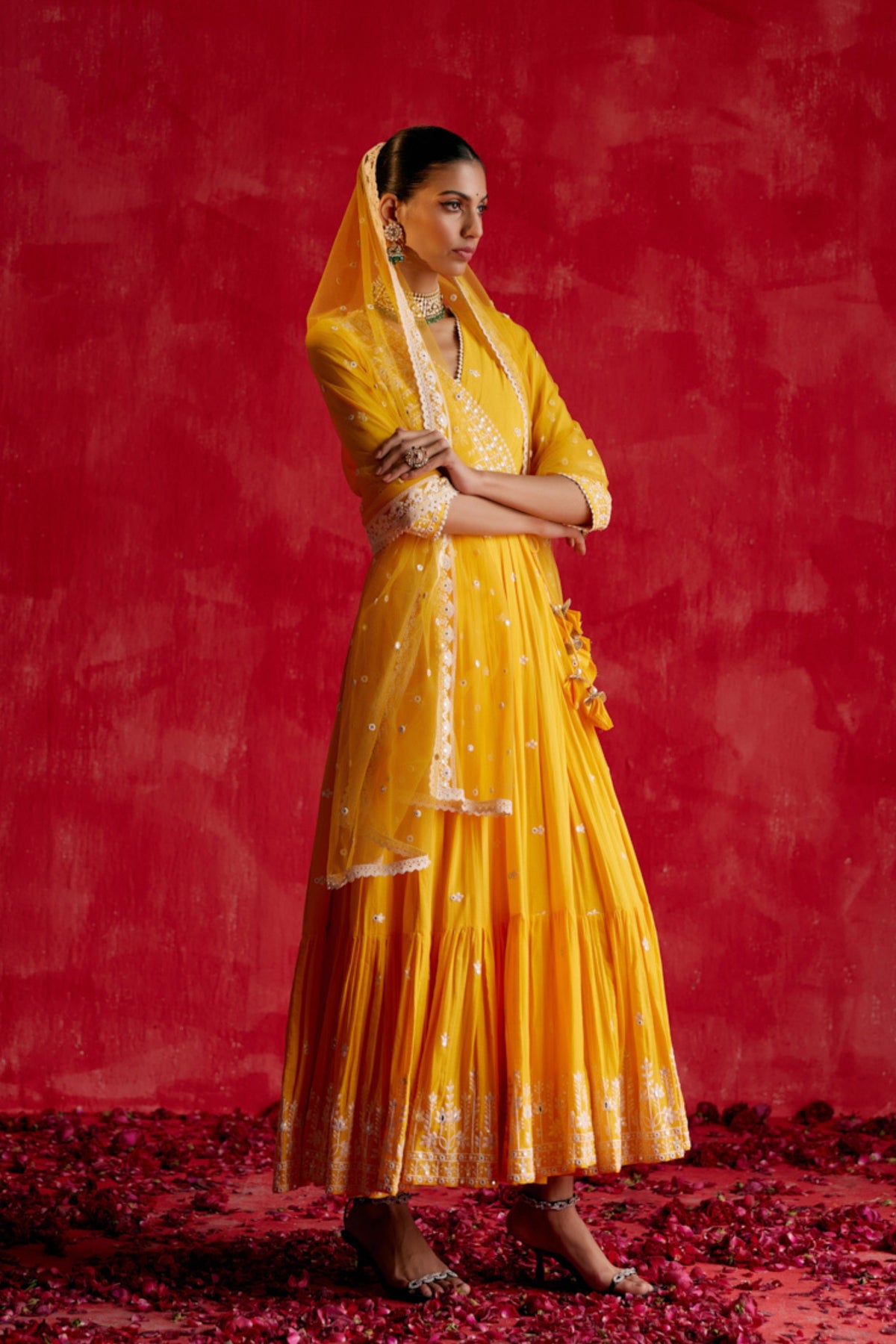 Mango Lotus Anarkali Set