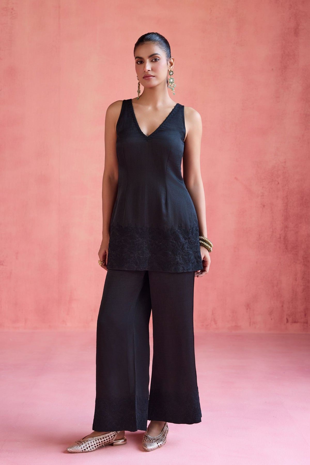 Shireen Black Jacket Set