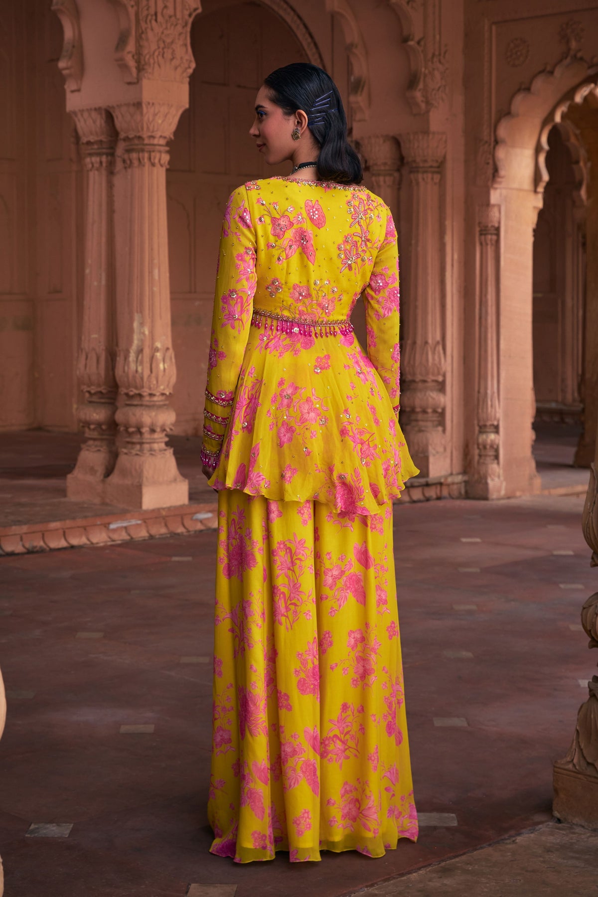 Mango Yellow Peplum Set