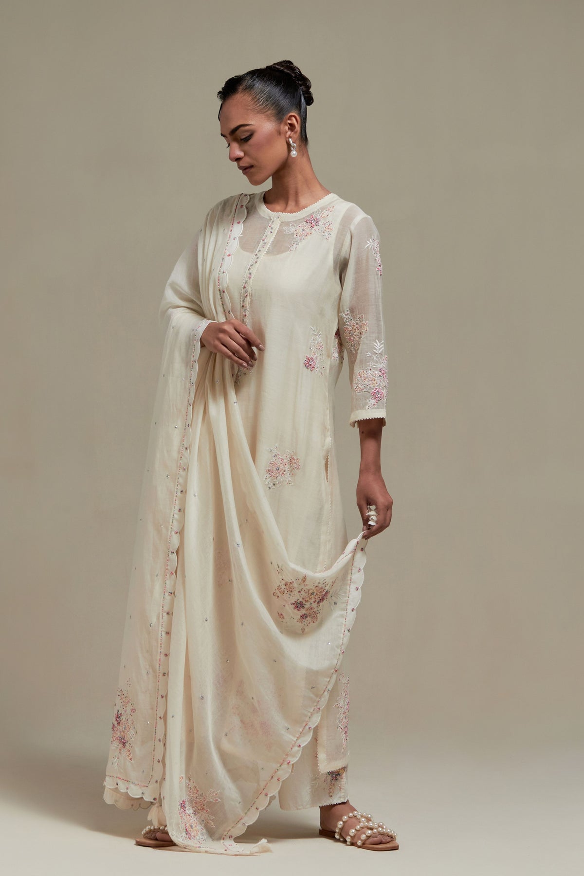 Pink Round Neck Kurta Set