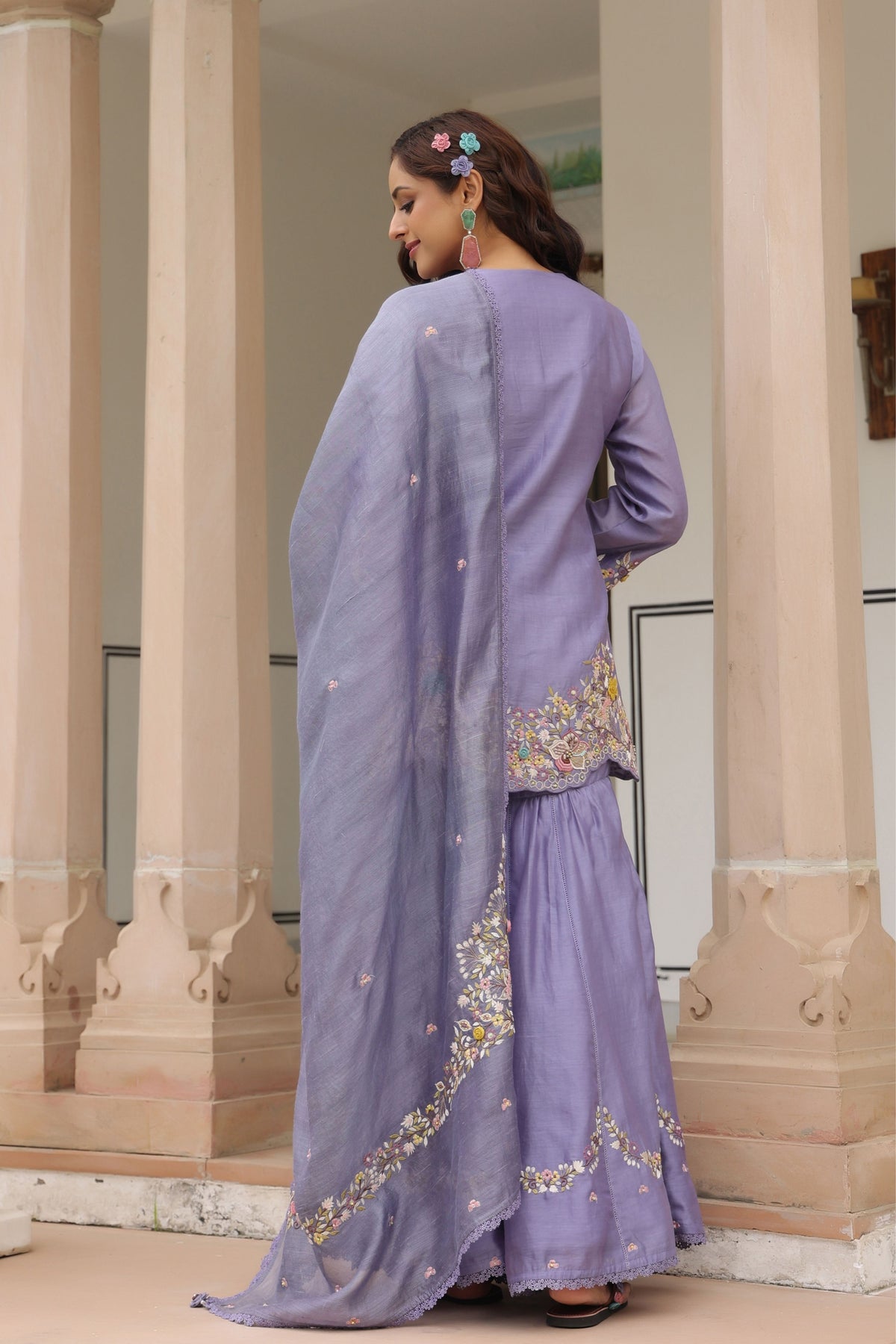 Gulzar Lilac Sharara Set