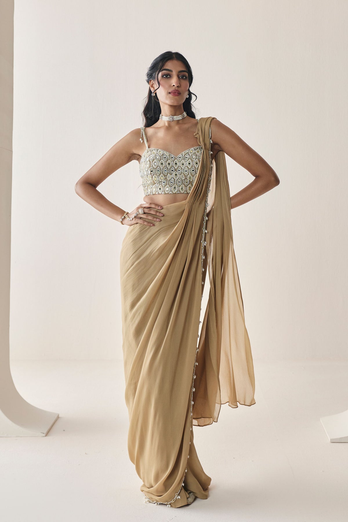 Loretta Pre Draped Saree Set