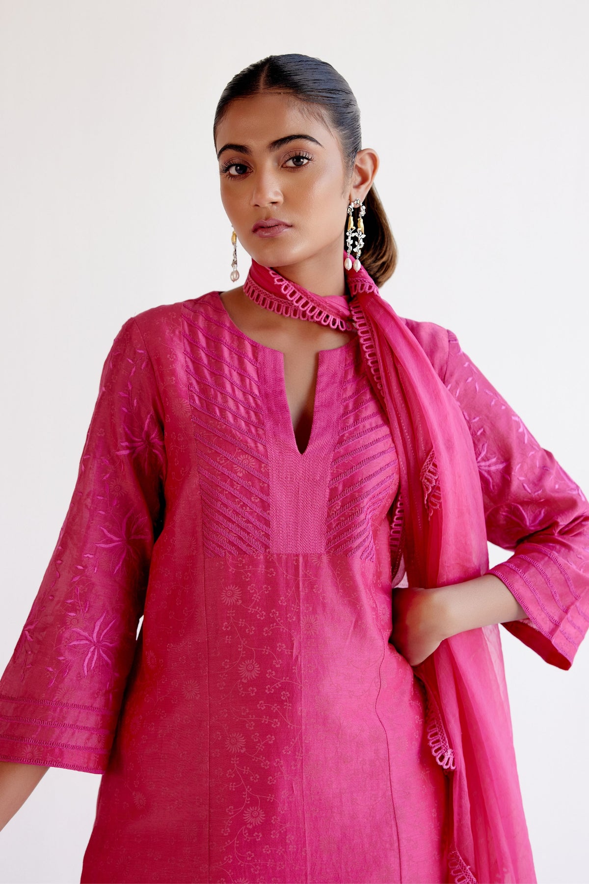 Fuchsia Pink Kalidar Kurta Set