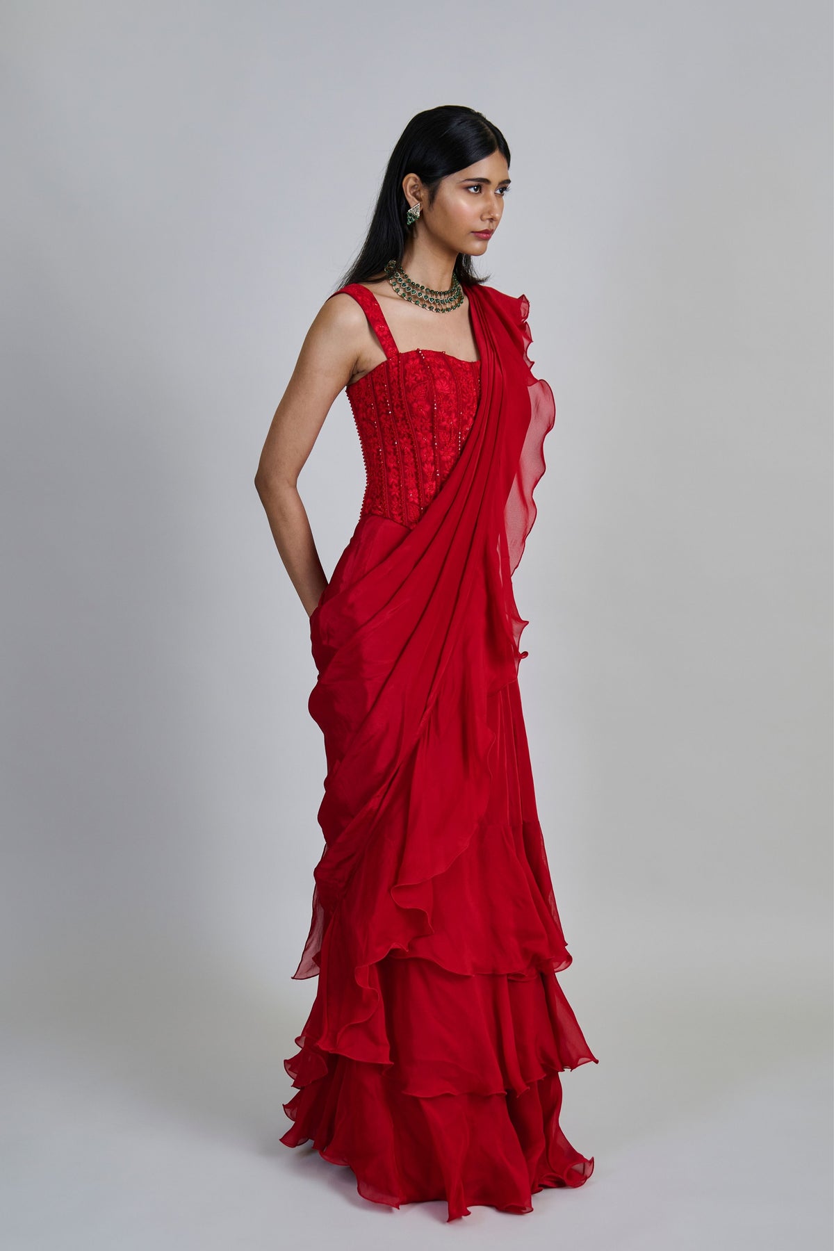 Nica Draped Saree Set