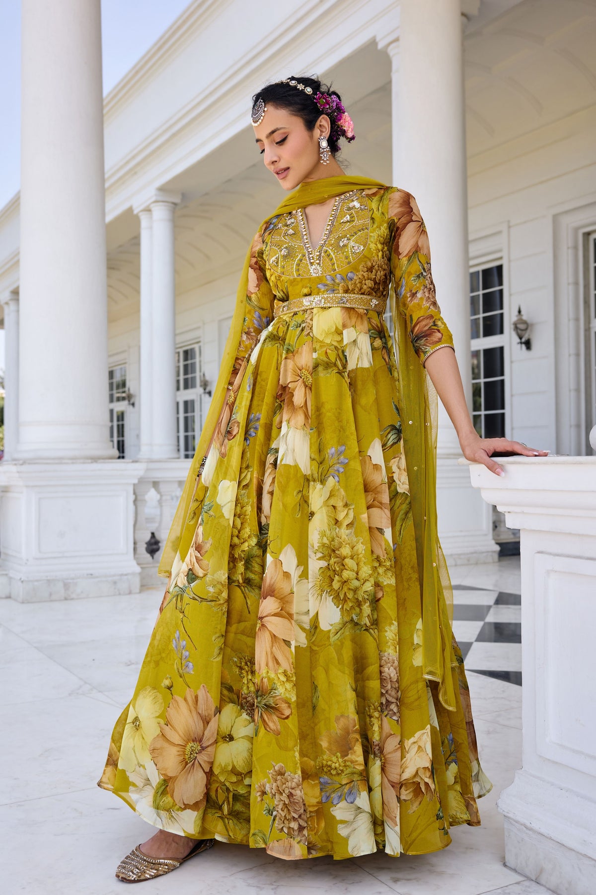 Mehr  Floral Anarkali Set