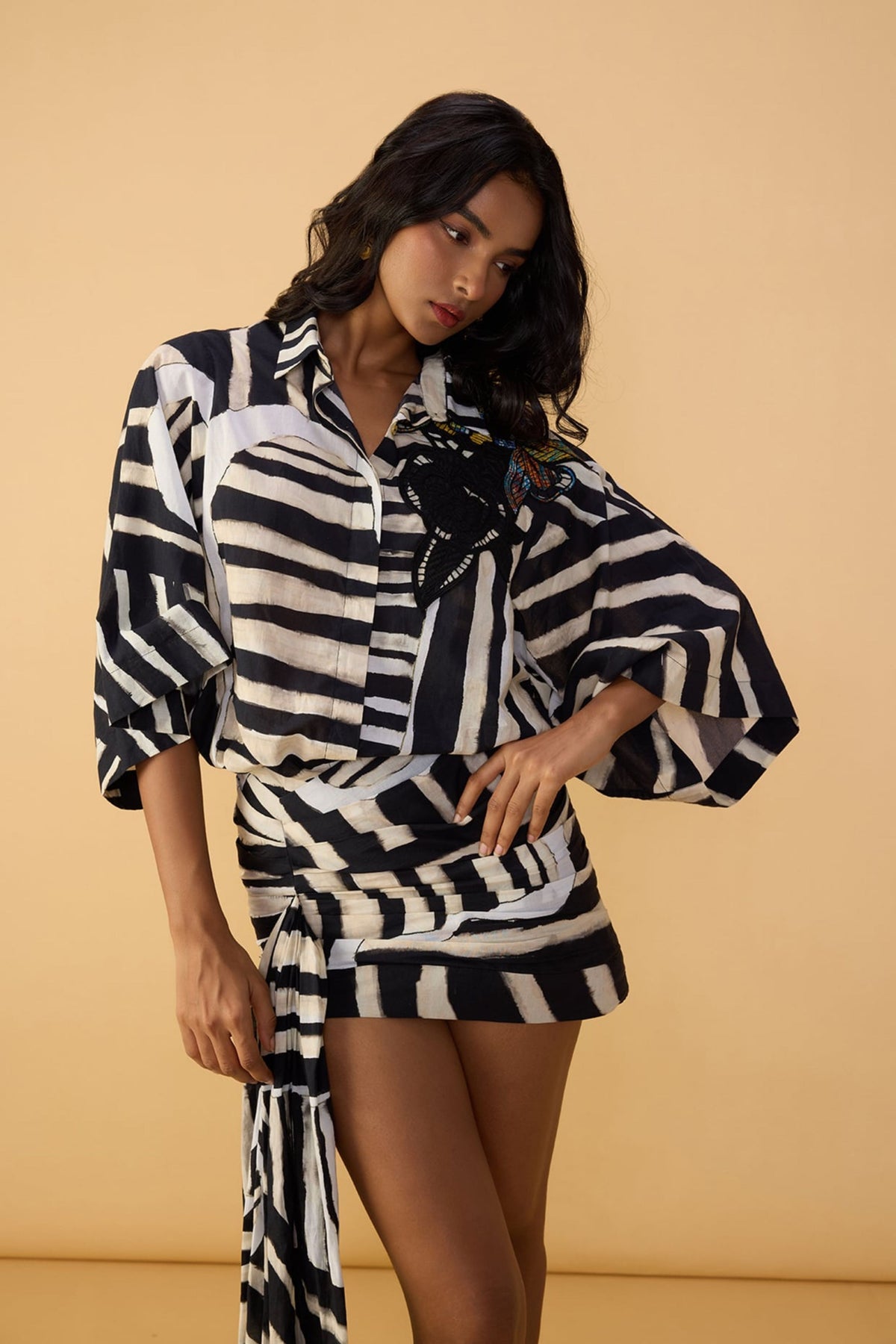 Abstract Stripe Print Shirt