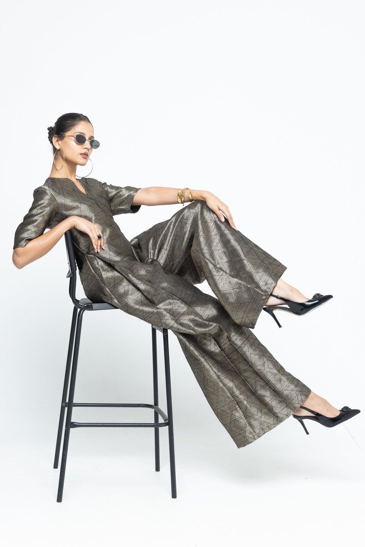Sera Black Metallic Jumpsuit