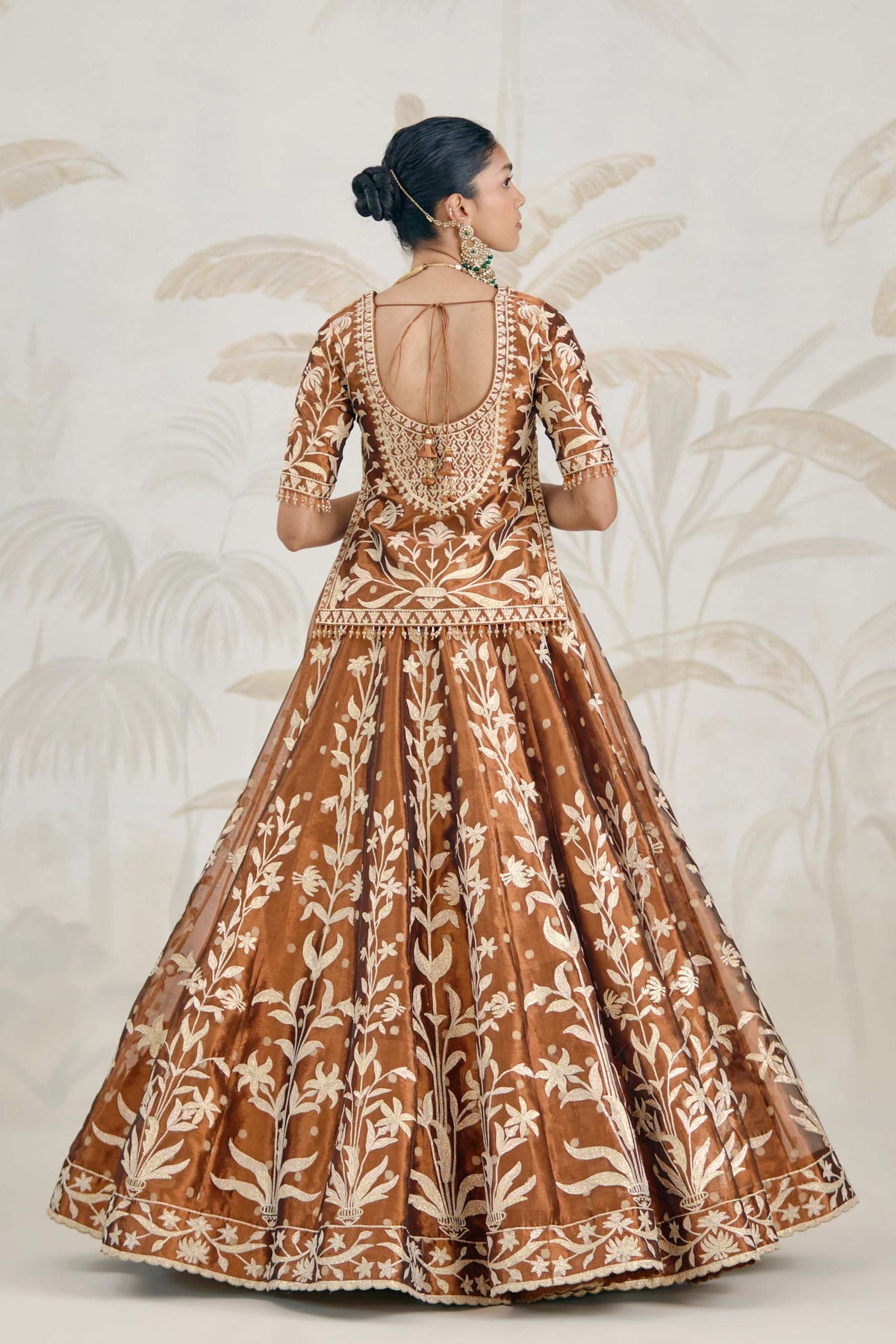 Coffee Brown Kurti-lehenga Set