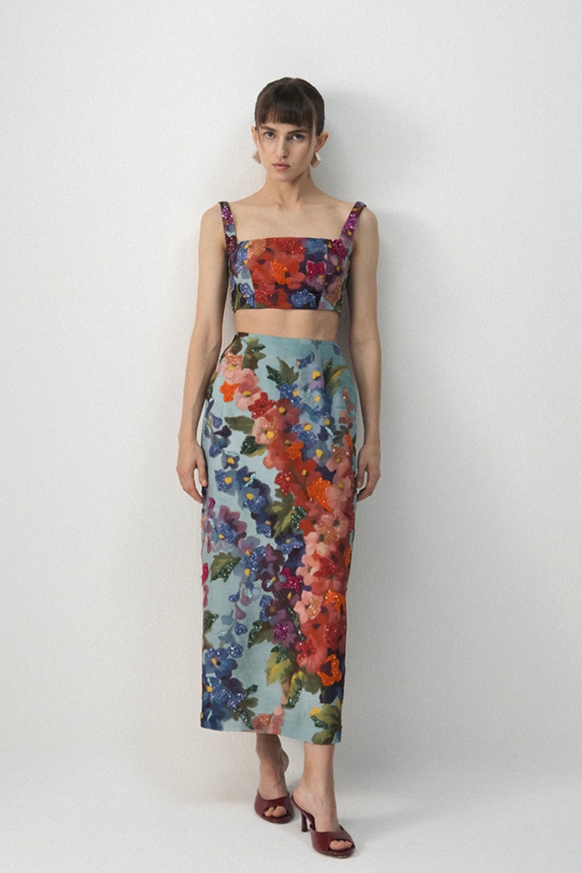 Darlington Embroidered Blouse and Skirt