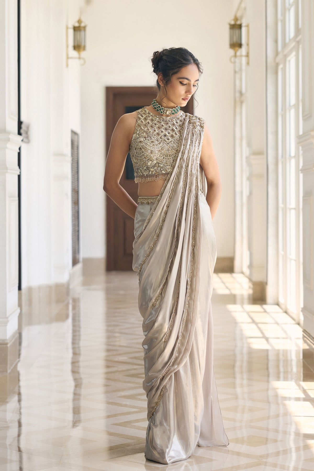 Angelonia Draped Saree Set