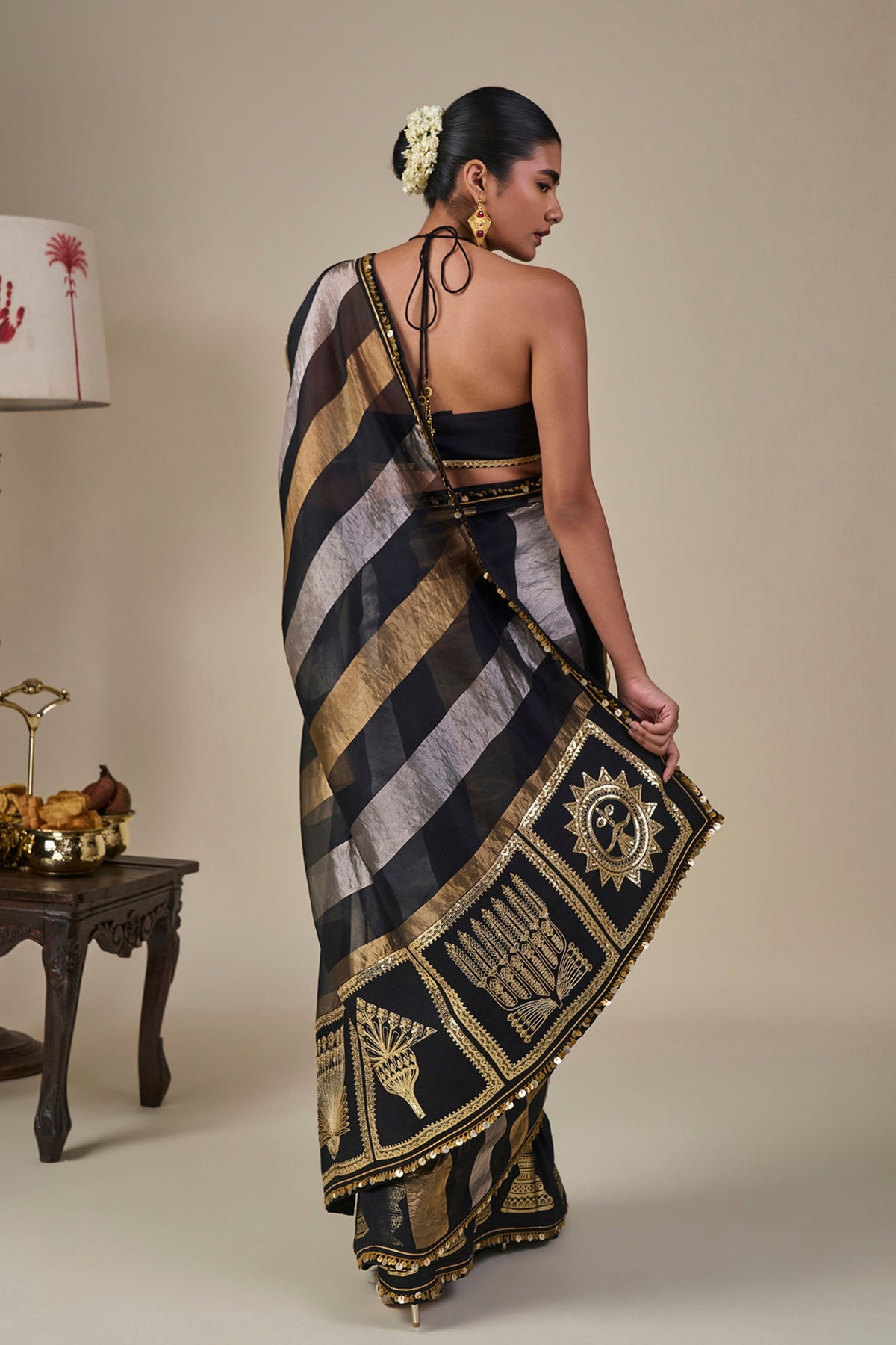 Black The Glided Lantern Saree