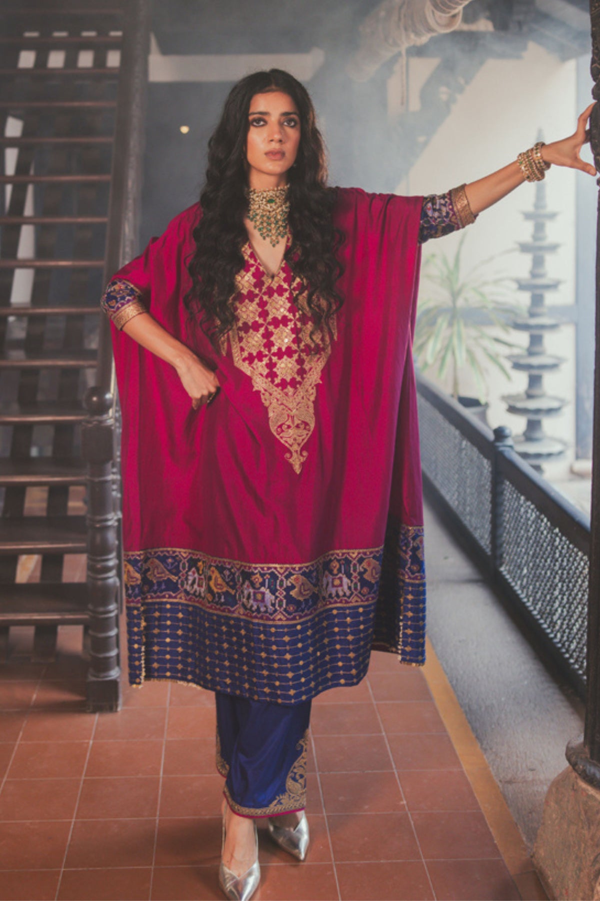 Kriti Magenta Kaftan Set