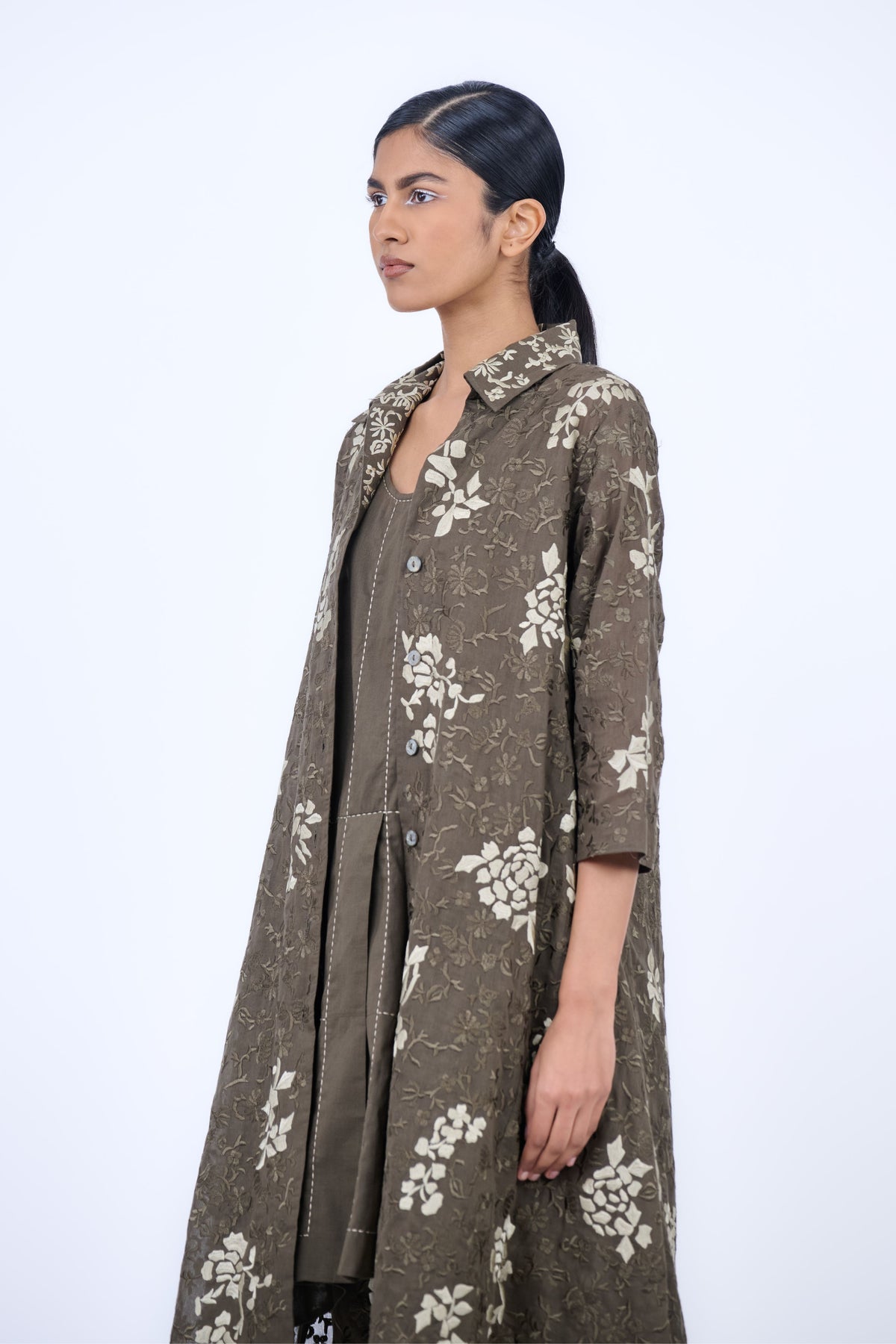 Khaki Threadwork Jacket