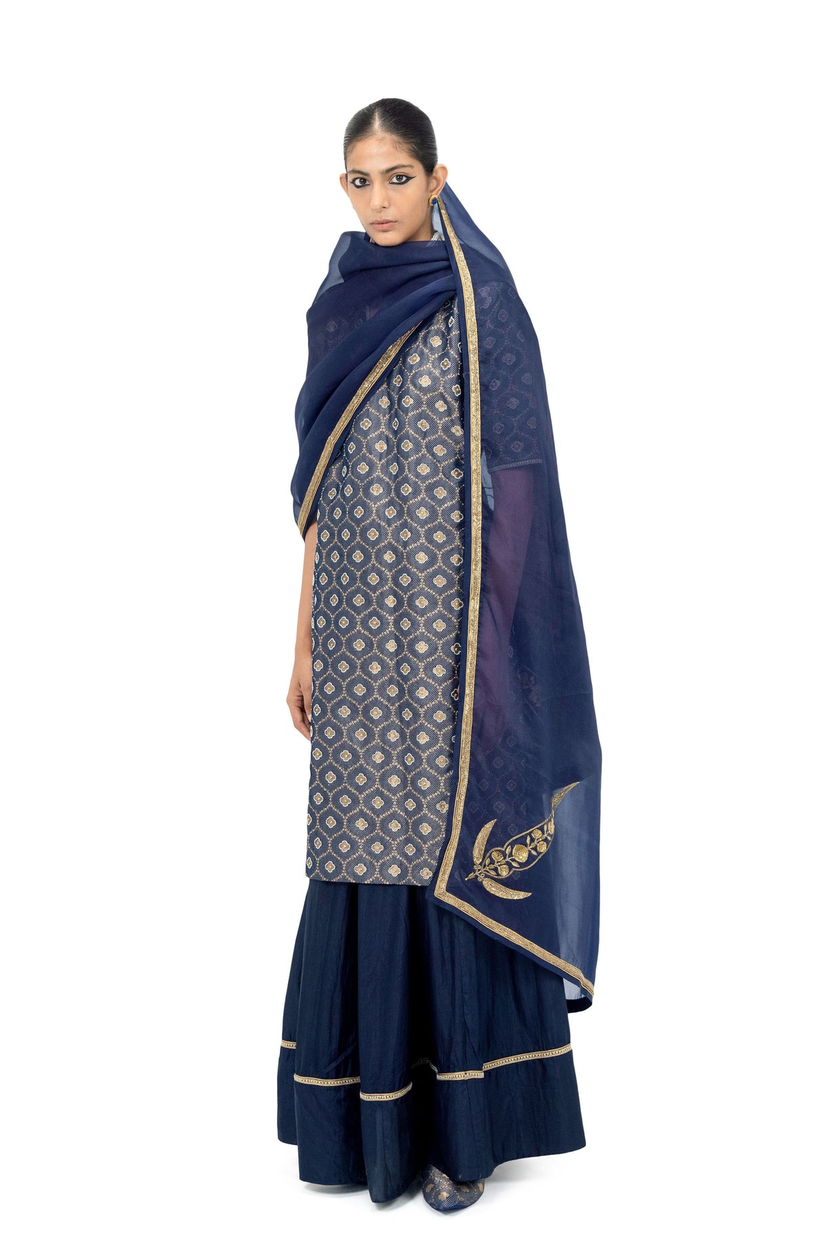 Kedli Navy Dupatta