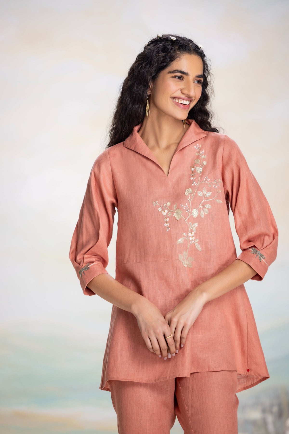 Golden Leaf Peach Co-ord Set