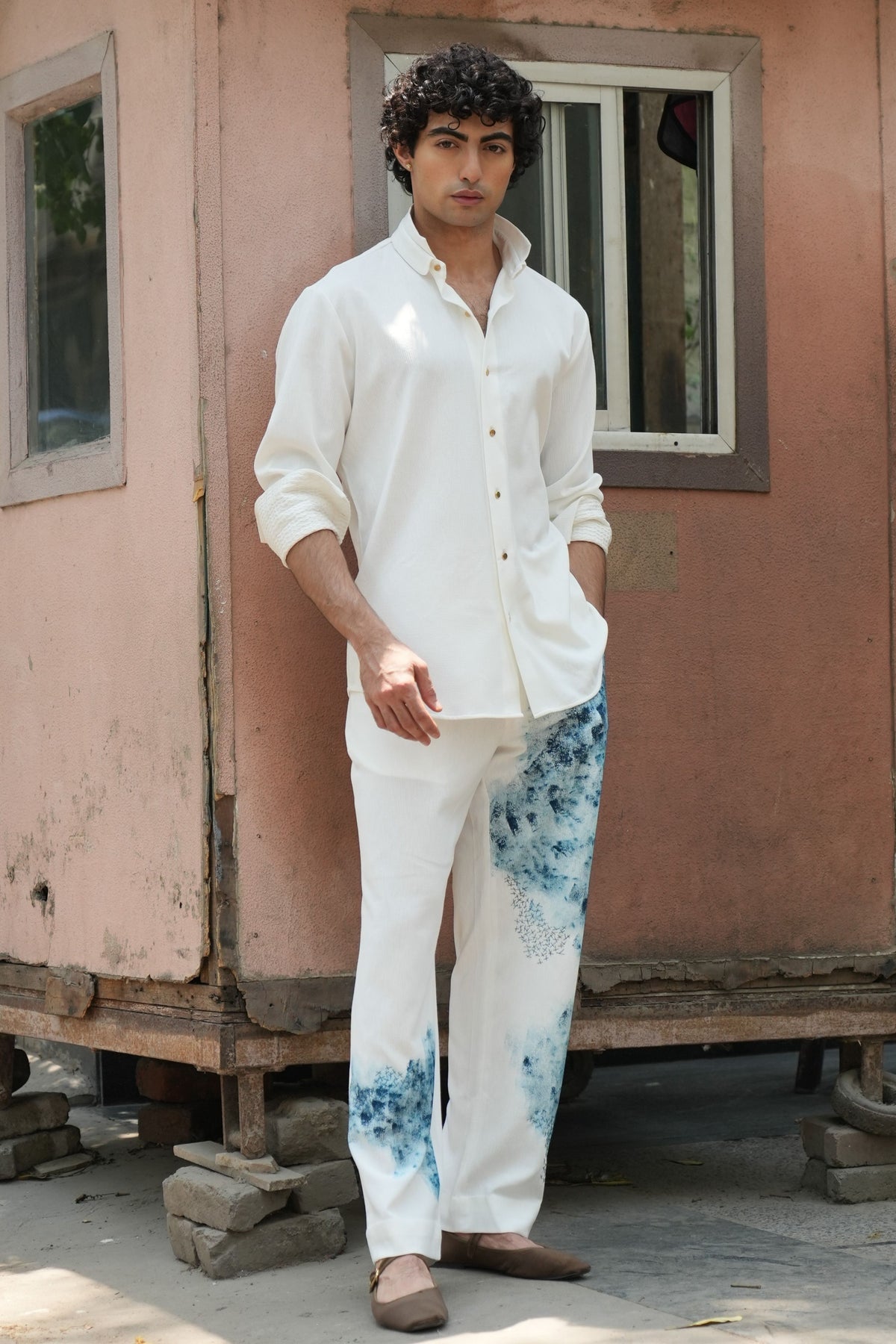 Blue Ink Overshirt Set