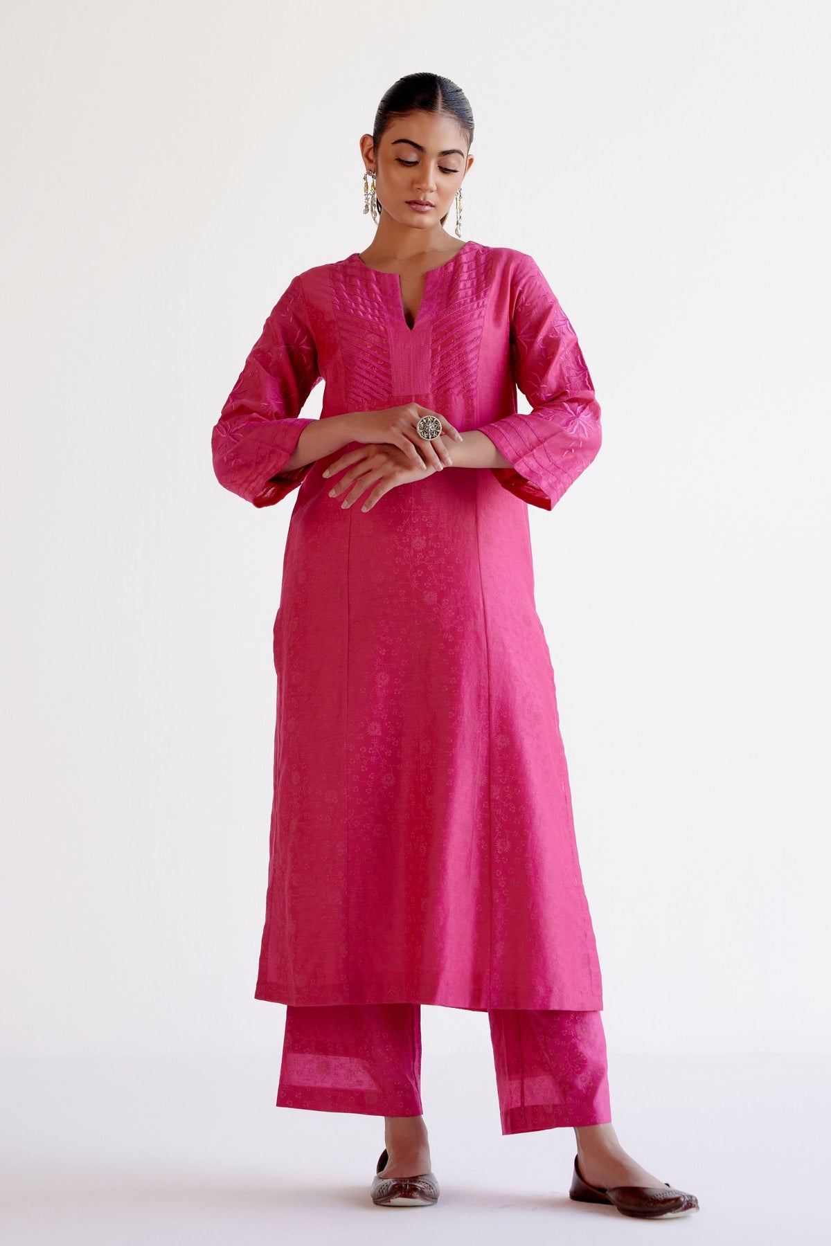 Fuchsia Pink Kalidar Kurta Set