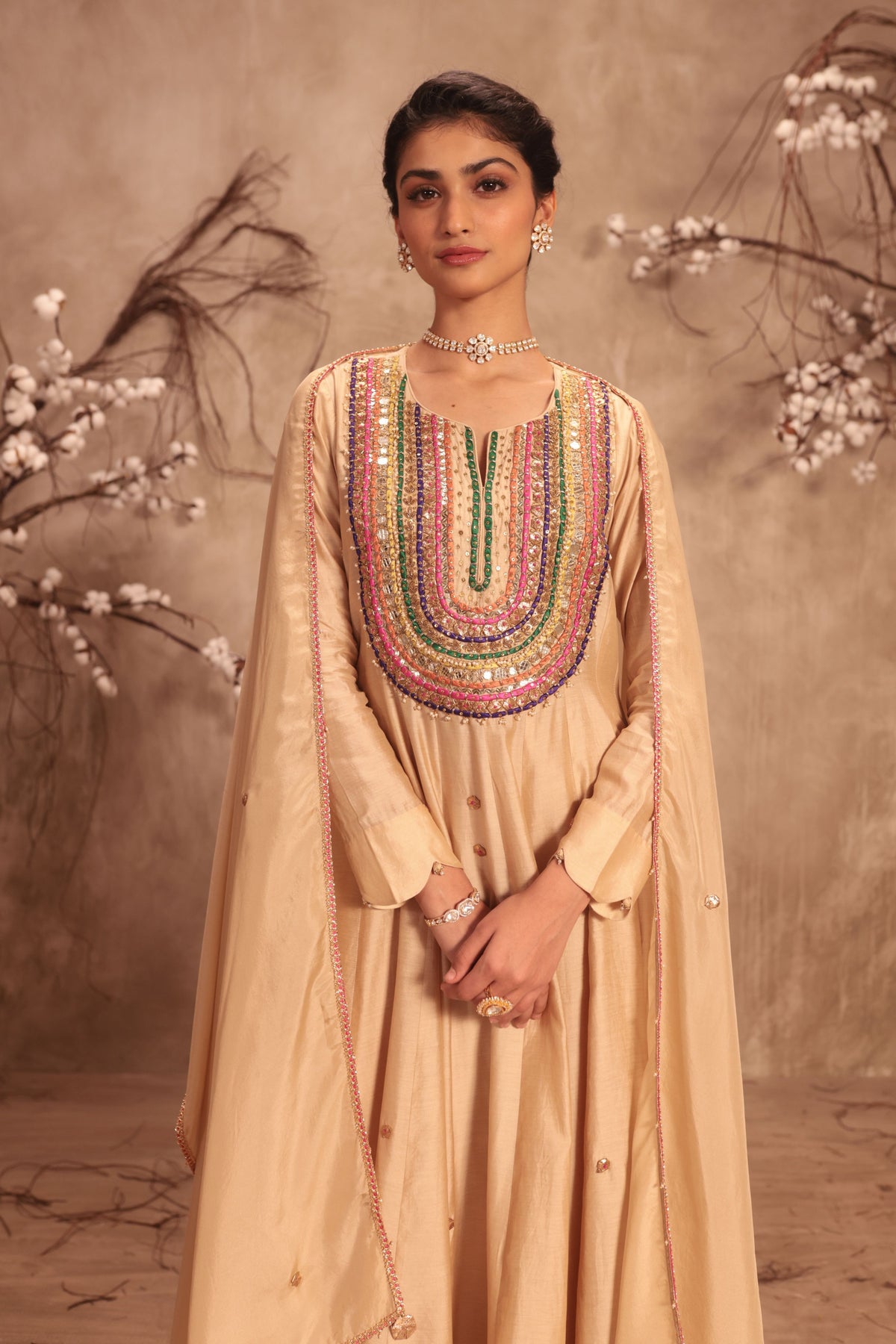 Ivory Anarkali Set