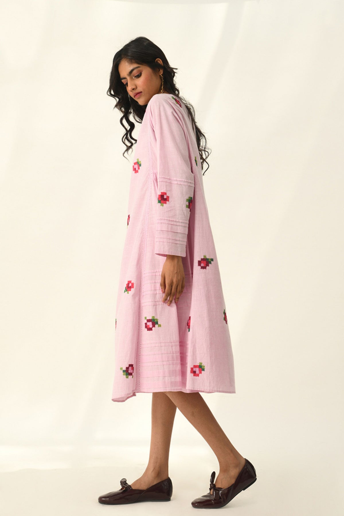 Glomerata Rose Embroidered Tunic Dress