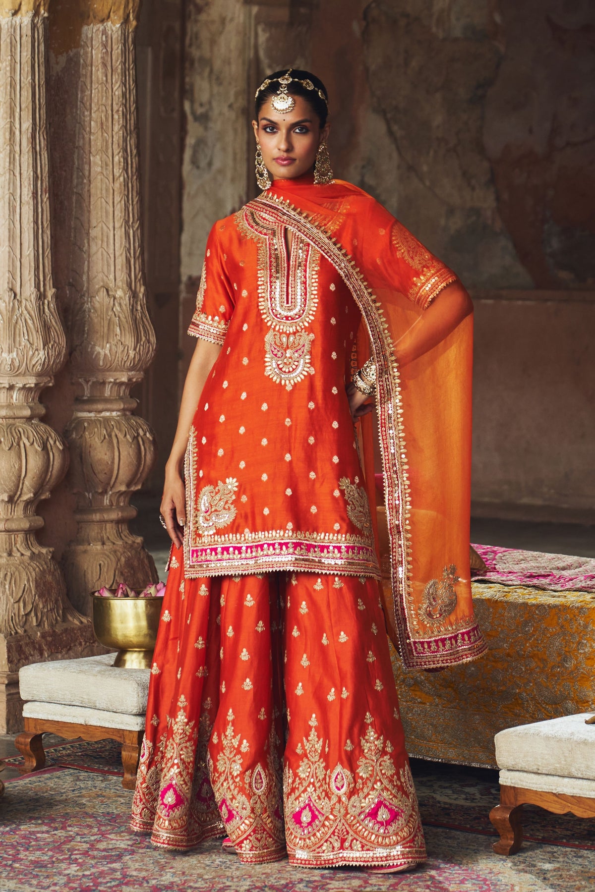 Areesha Orange Sharara Set