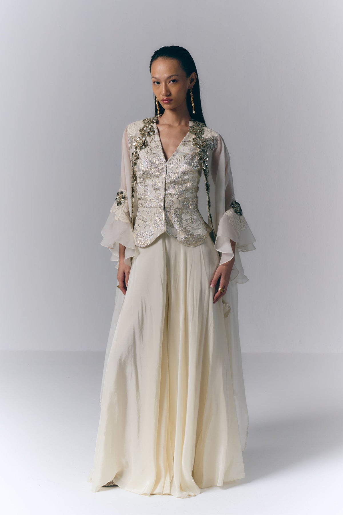 Ivory Bloom Cape Set