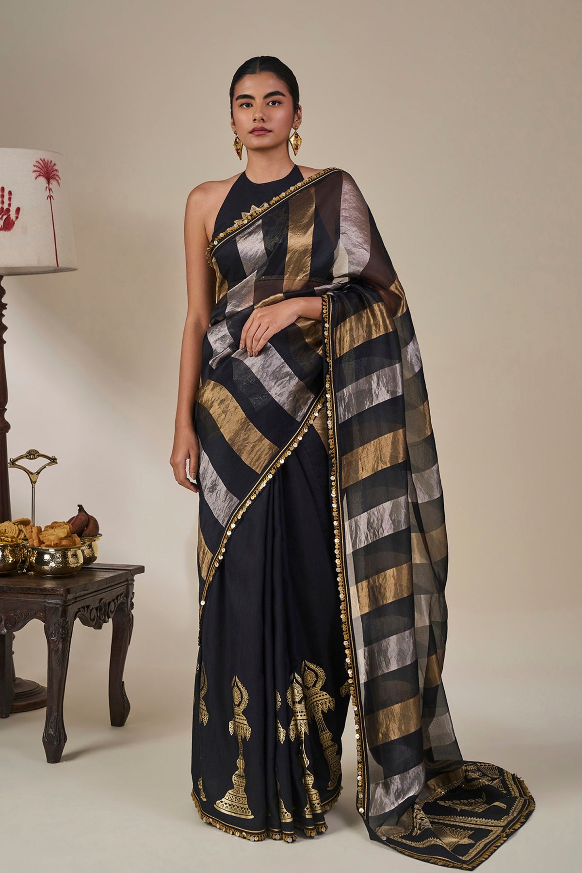 Black The Glided Lantern Saree