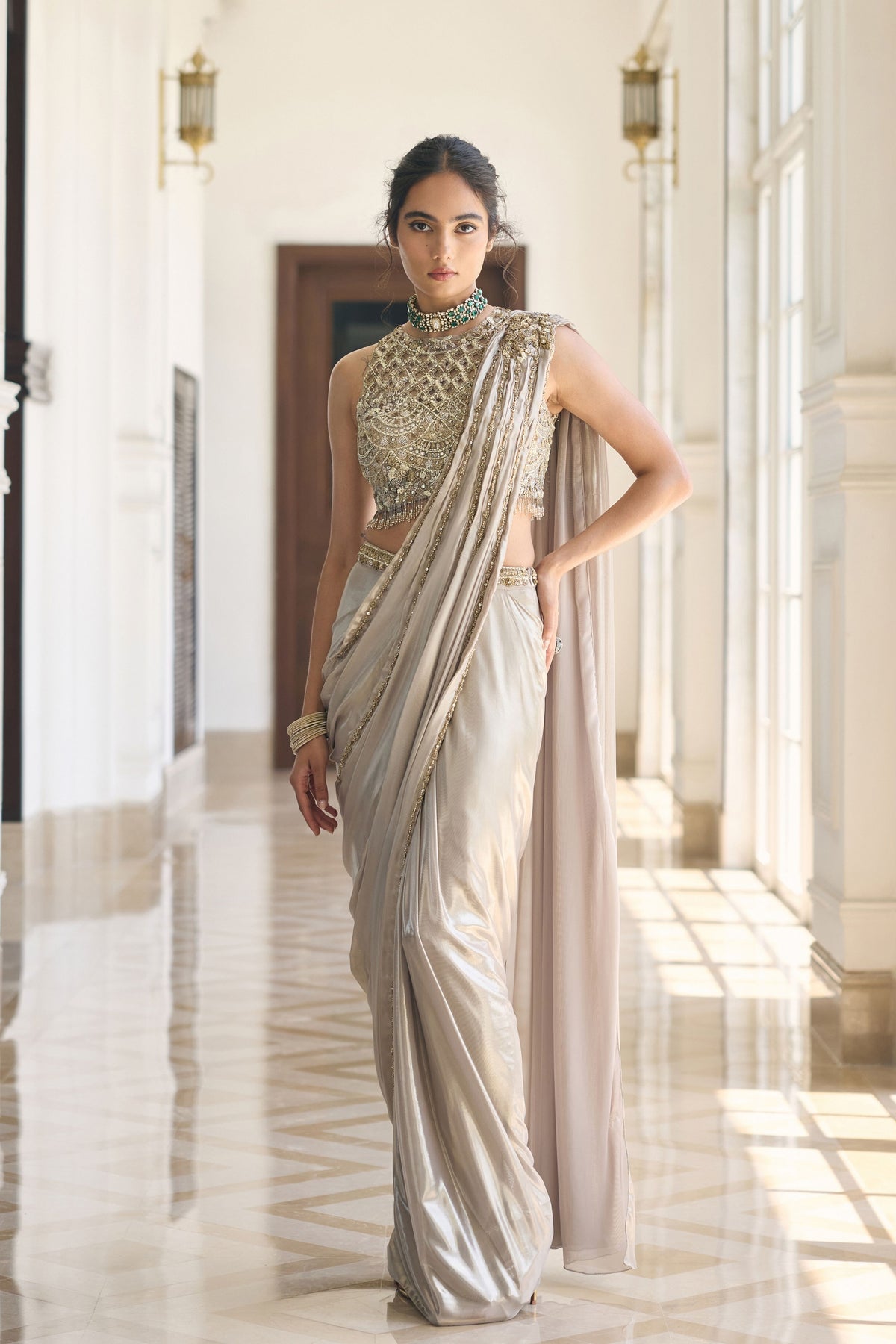 Angelonia Draped Saree Set