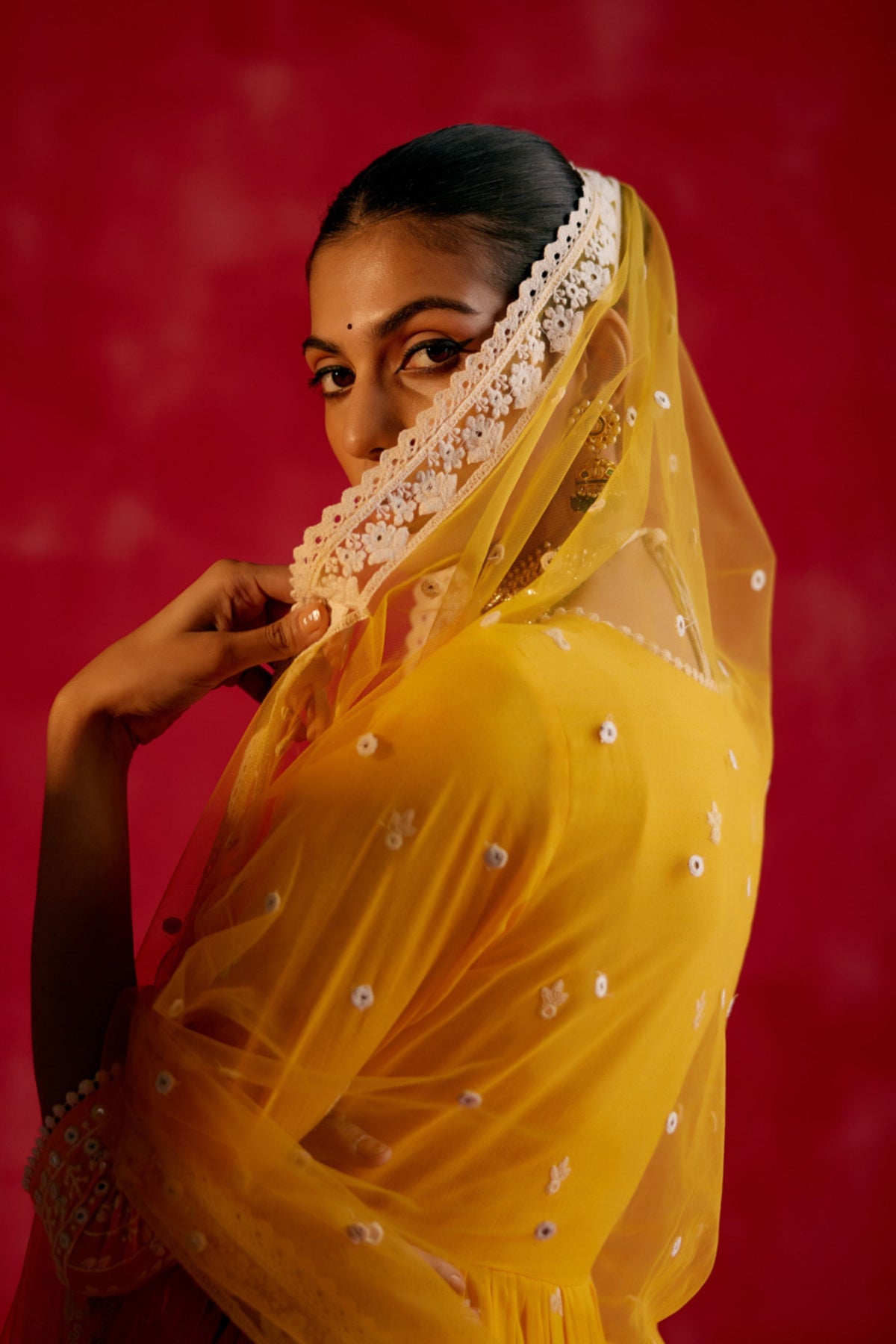 Mango Lotus Anarkali Set