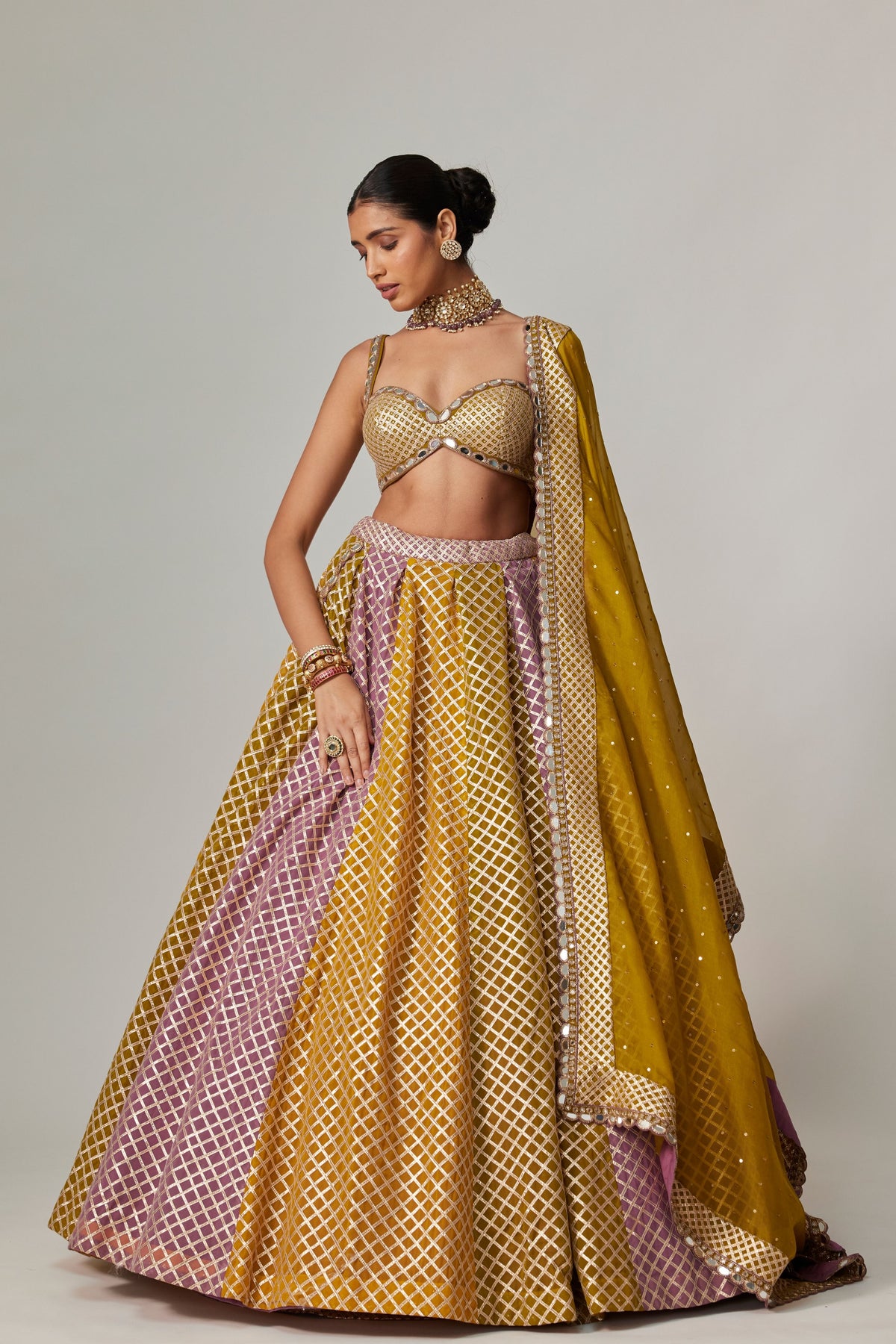 Mustard Multicolor Lehenga Set