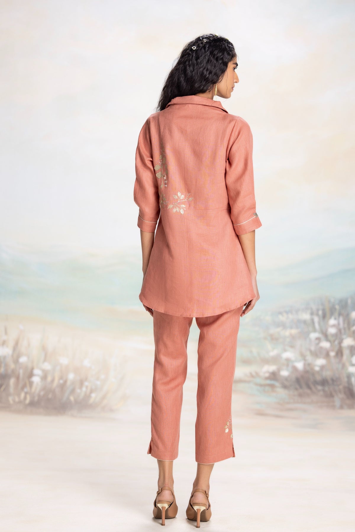 Golden Leaf Peach Co-ord Set