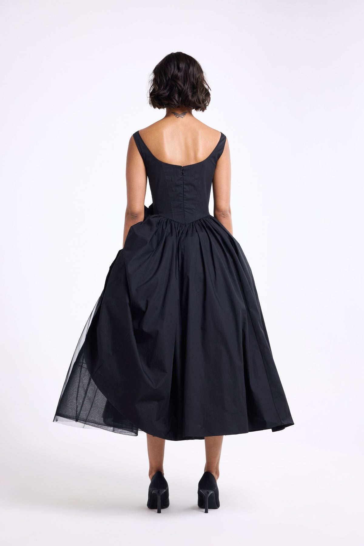 Black U-Neck Midi