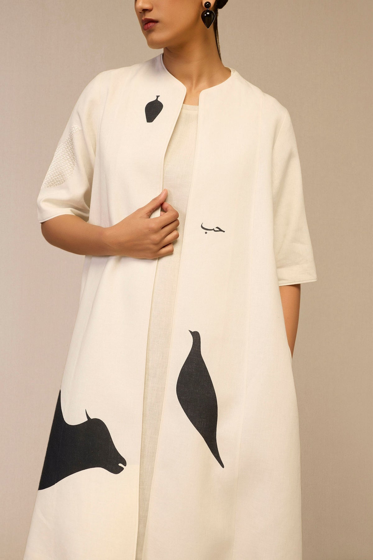Ivory Dilzafer Jacket Set