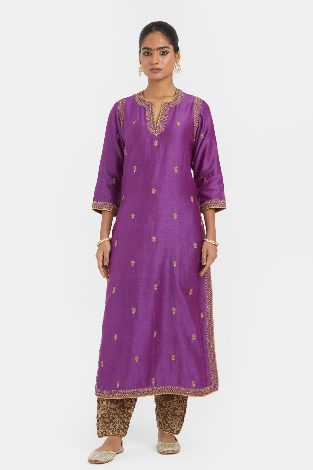 Chanderi Straight Kurta Set