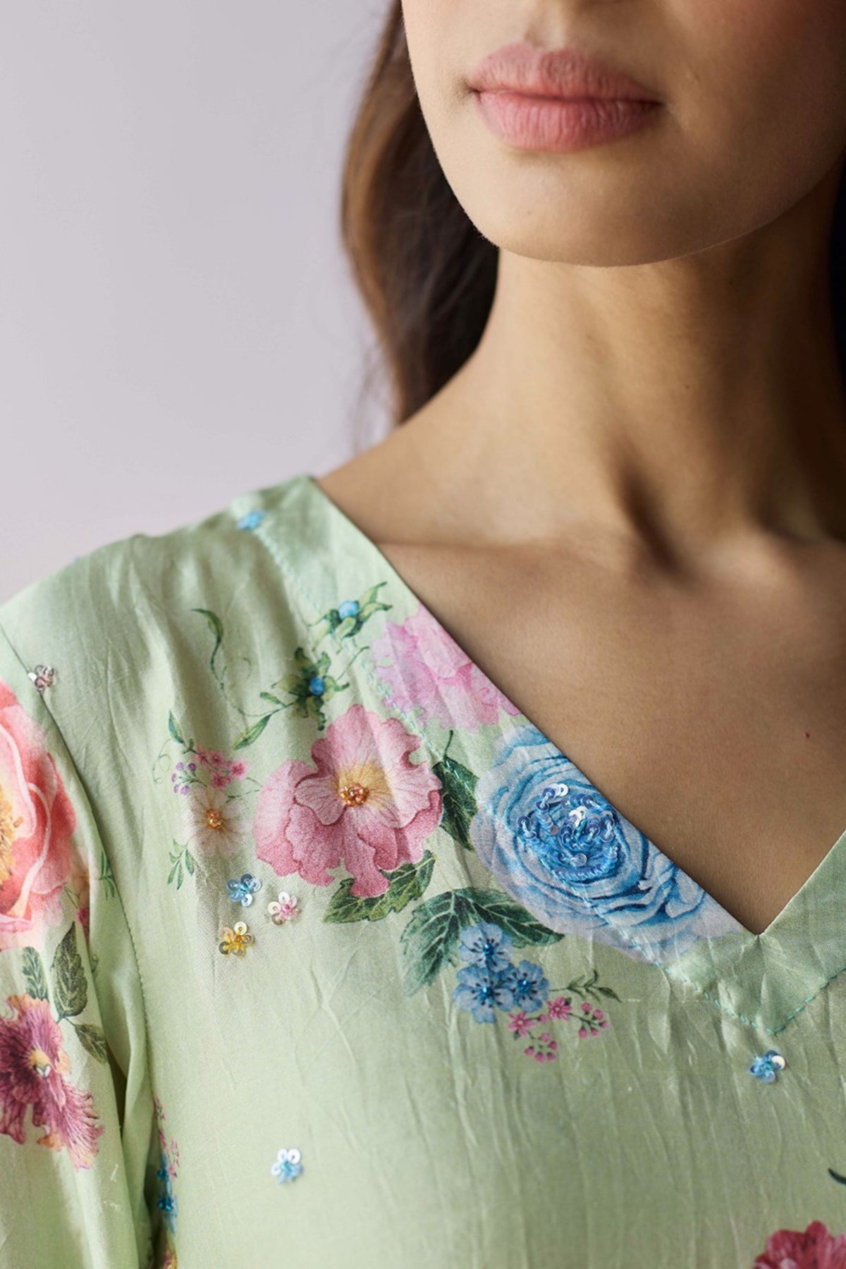 Kindred Petals Green Kurta and Pants