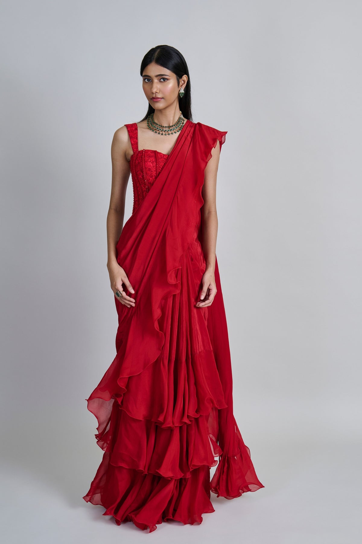 Nica Draped Saree Set