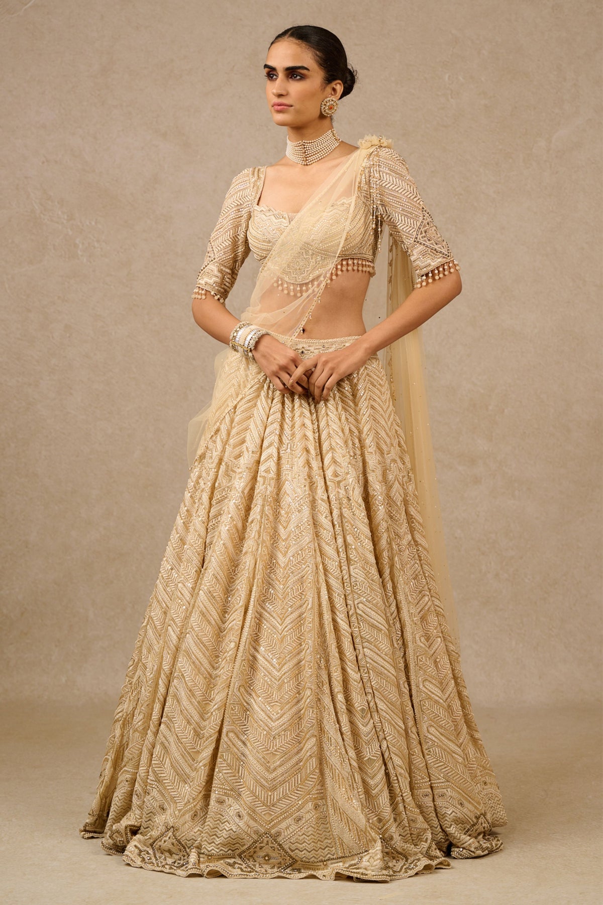 Ivory Cutdana Lehenga