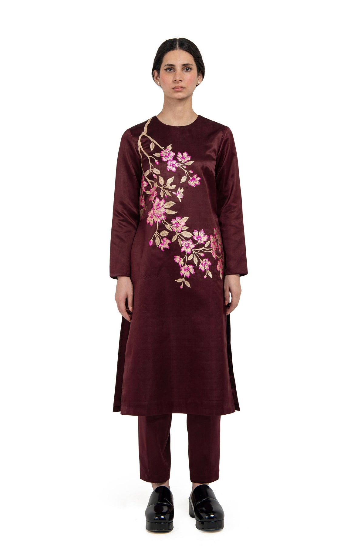Ruka &amp; Suzume Maroon Kurta Set