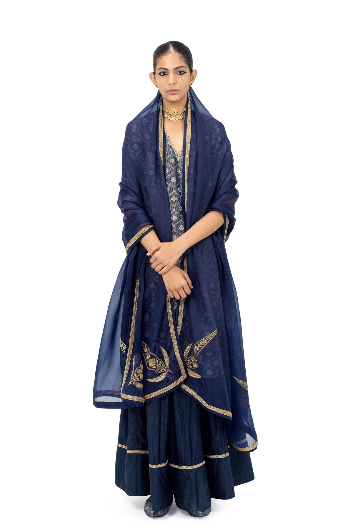 Kedli Navy Dupatta