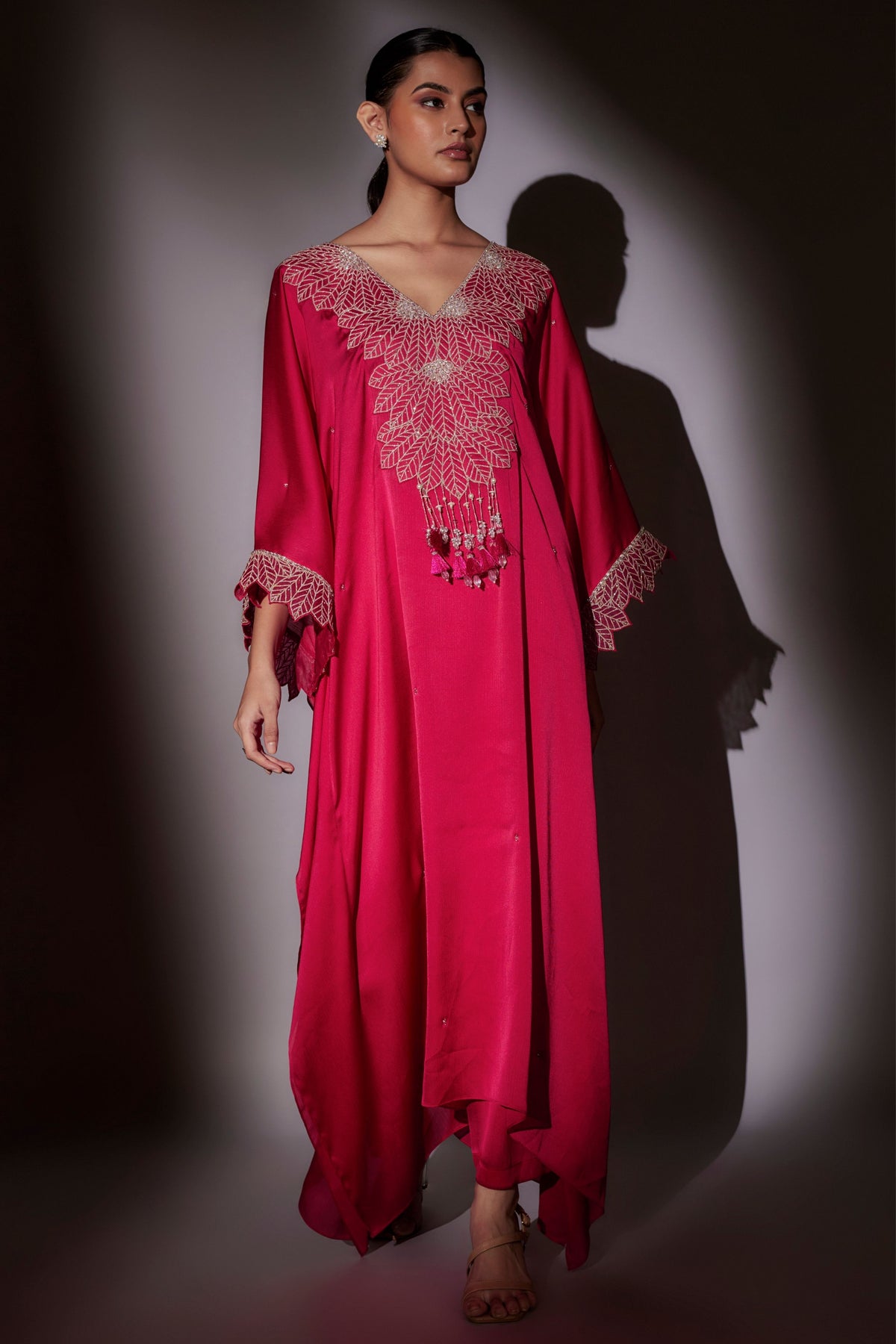 Rani Pink Long Kaftan Set