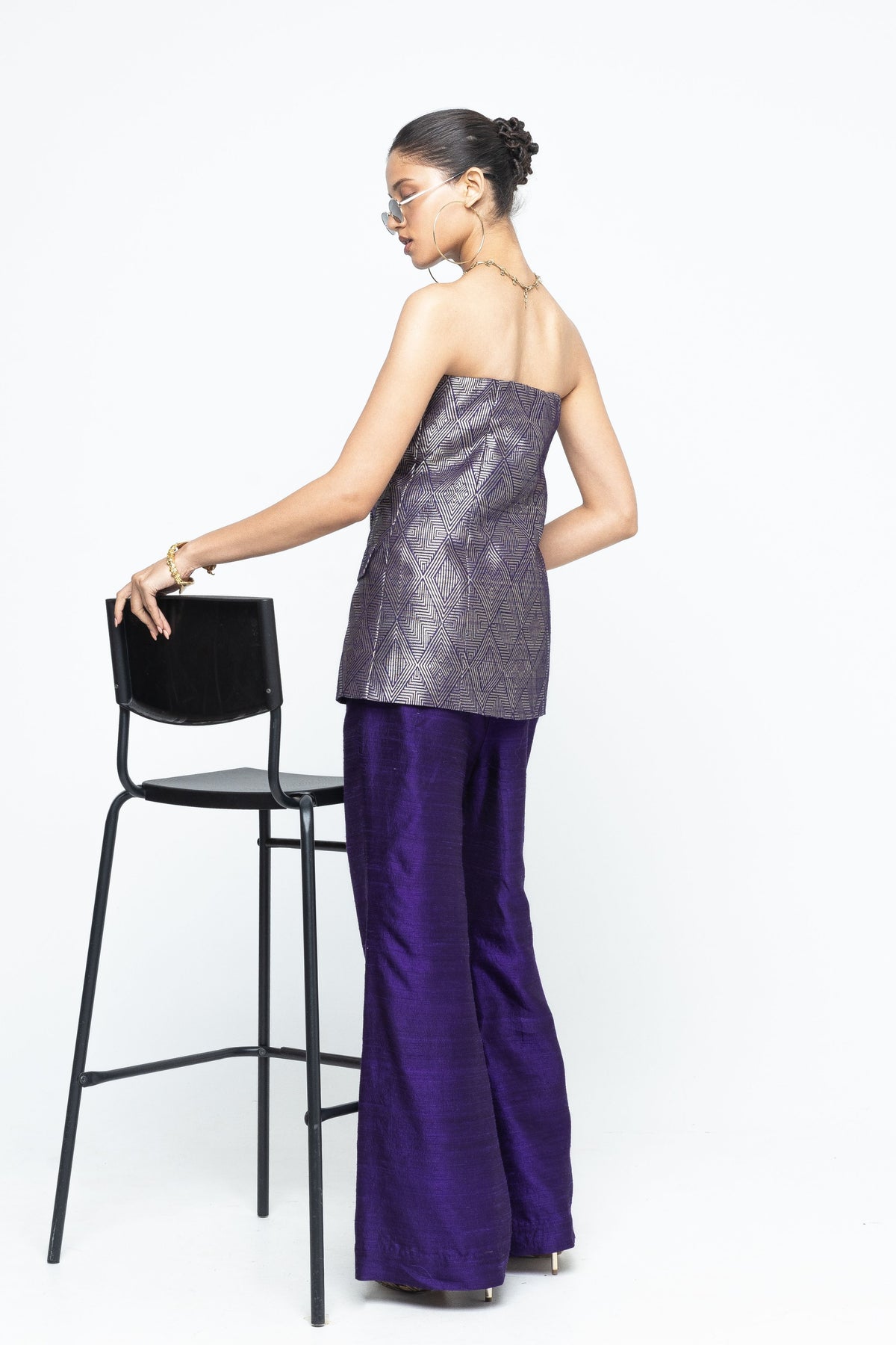 Tiya Purple Tube Jacket Set