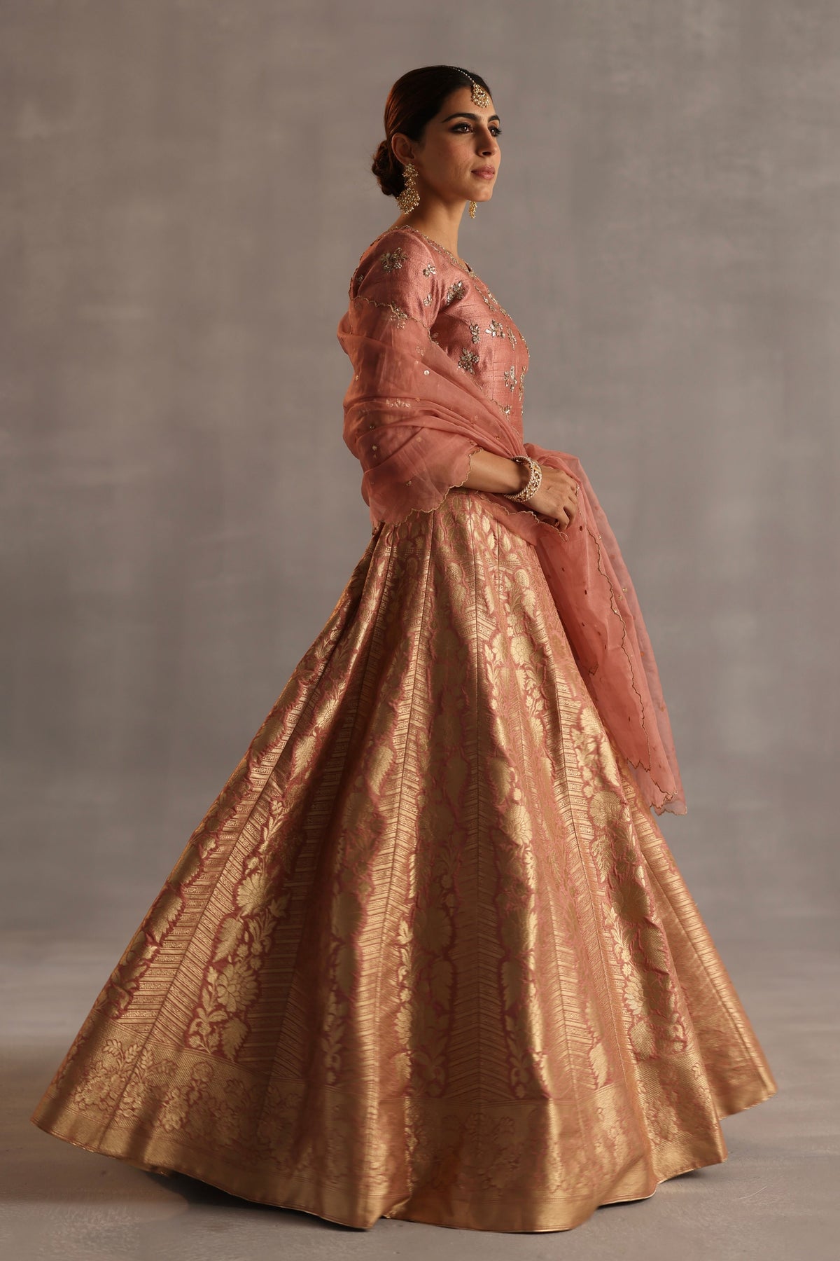 Malhar Peach Lehenga