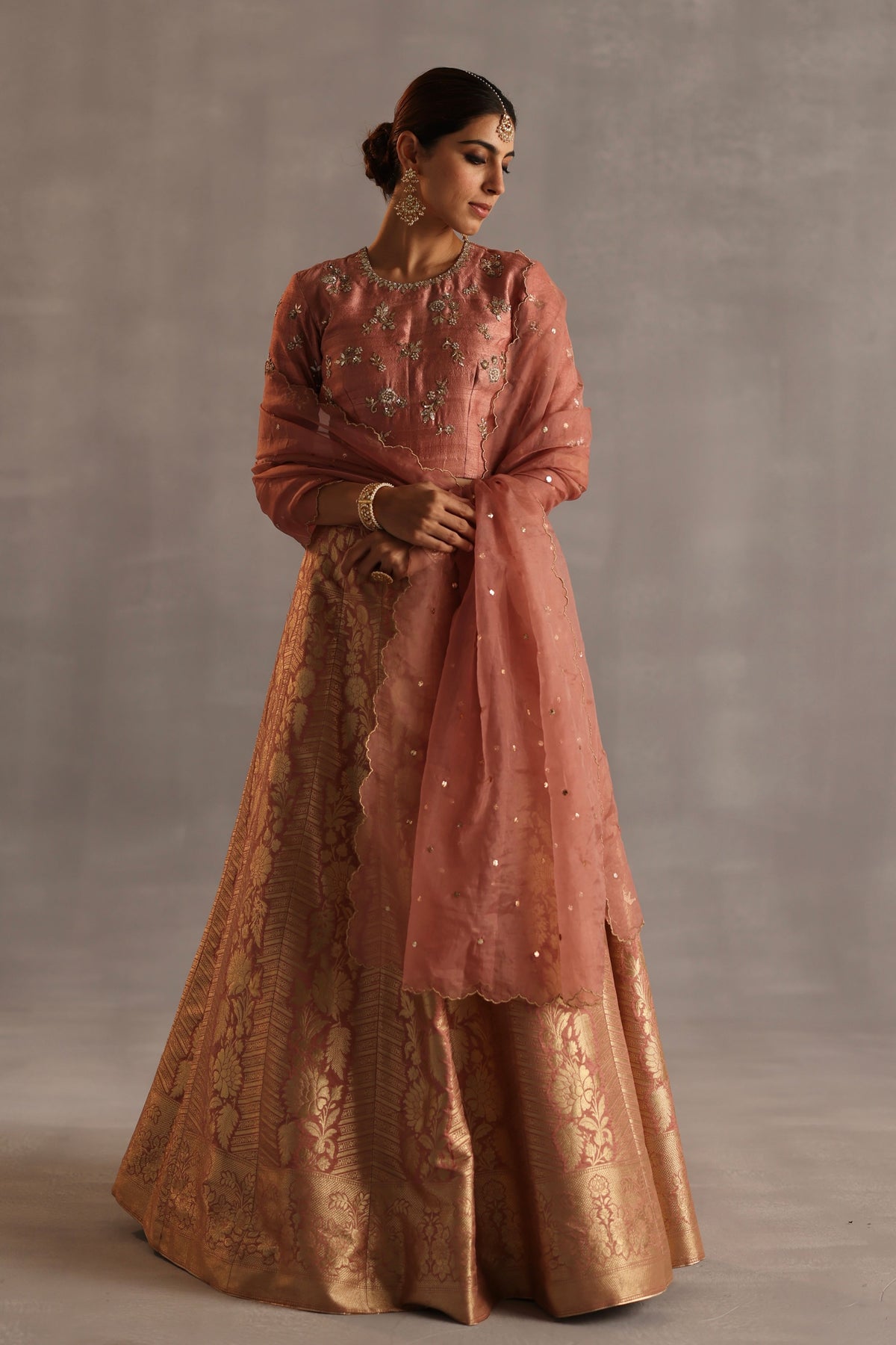 Malhar Peach Lehenga